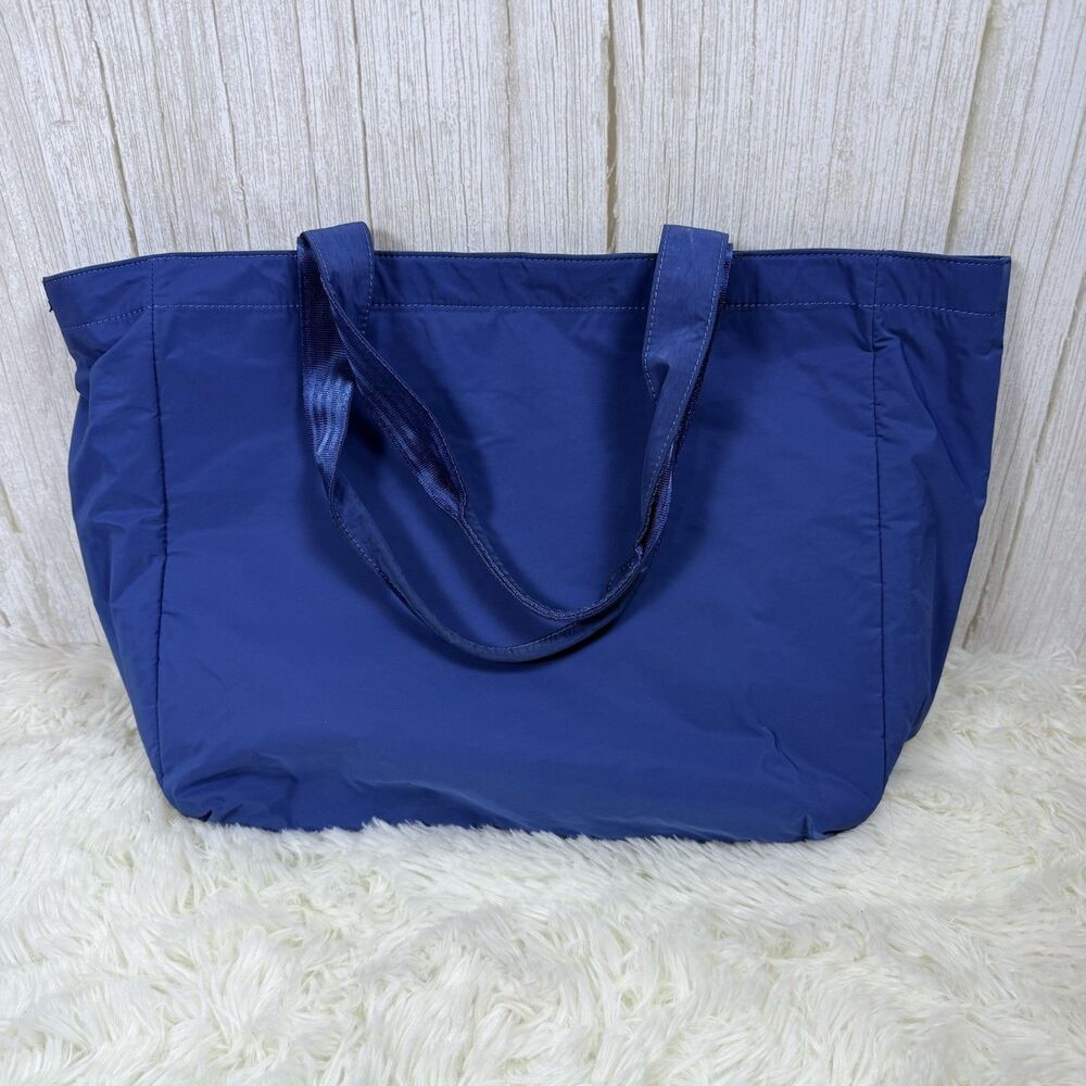 ATHLETA Black All About Tote Bag 15” Pockets Power Of She Blue Gym Travel Purse